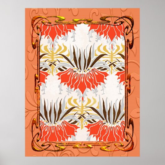 Art Nouveau Floral Poster (Voorkant)