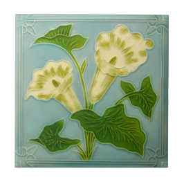 Art Nouveau Floral Repro Olivant Faux Molded Tegeltje