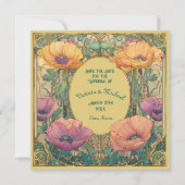 Art Nouveau Floral Save the Date Photo Kaart (Achterkant)