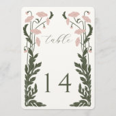 Art Nouveau Floral Tafelnummer (Achterkant)