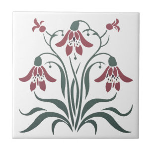 Art Nouveau Floral Tegeltje