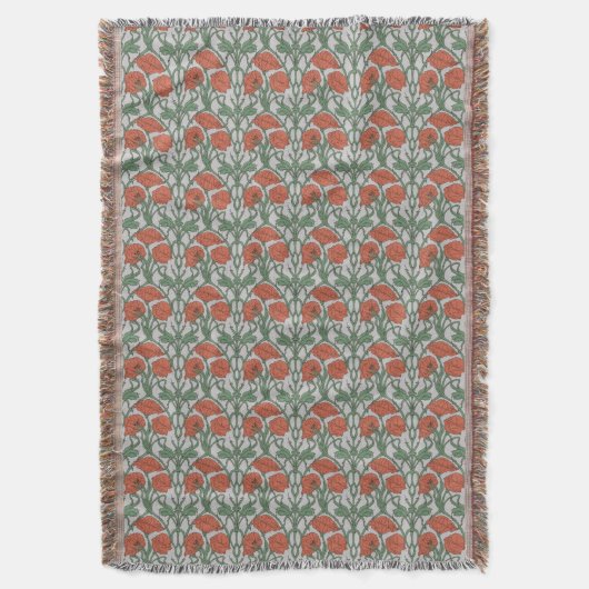 Art Nouveau Floral Throw Blanket Deken (Voorkant Verticaal)