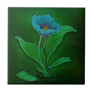 Art Nouveau Floral Tubelined Repro Richards Tegeltje