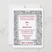 Art Nouveau Floral Vine Border & Hearts Bruiloft Kaart (Voorkant)