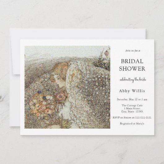  Art Nouveau Floral Vrijgezellenfeest Kaart (Voorkant)