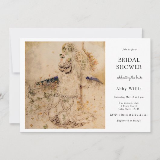 Art Nouveau Floral Vrijgezellenfeest Kaart (Voorkant)