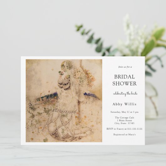 Art Nouveau Floral Vrijgezellenfeest Kaart (Staand voorkant)