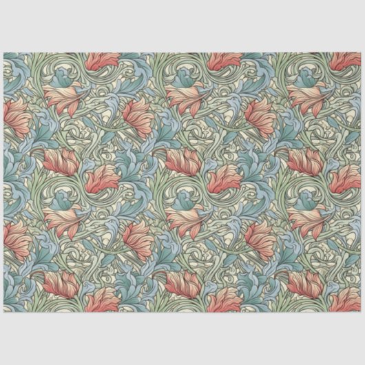 Art Nouveau Floral Wallpaper Design Decoupage Tissuepapier (Voorkant)