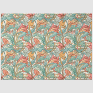 Art Nouveau Floral Wallpaper Design Decoupage Tissuepapier