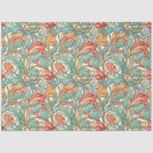 Art Nouveau Floral Wallpaper Design Decoupage Tissuepapier (Voorkant)