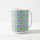 Art Nouveau Floral Waterverf Pattern Koffee Mok (Voorkant rechts)