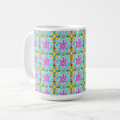 Art Nouveau Floral Waterverf Pattern Koffee Mok (Voorkant links)