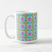 Art Nouveau Floral Waterverf Pattern Koffee Mok (Links)
