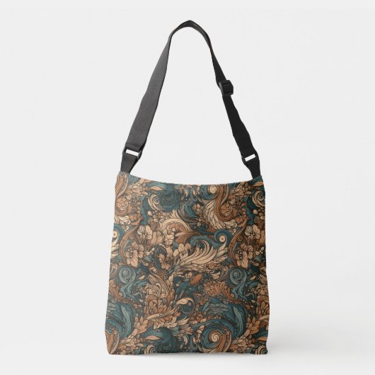 Art Nouveau Floral Weaves Crossbody Tas (Voorkant)