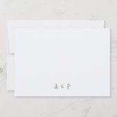 Art Nouveau Floral Wedding Green and Pink Kaart (Achterkant)