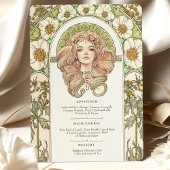  Art Nouveau Floral Wedding Menu Kaart