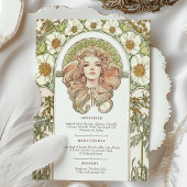  Art Nouveau Floral Wedding Menu Kaart