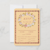 Art Nouveau Floral Wedding RSVP Kaart (Voorkant)