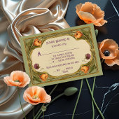 Art Nouveau Floral Wedding RSVP Kaart