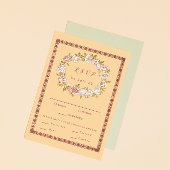 Art Nouveau Floral Wedding RSVP Kaart