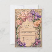 Art Nouveau Floral Wedding RSVP Kaartje (Voorkant)