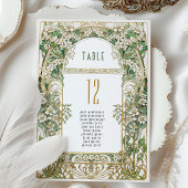 Art Nouveau Floral Wedding Table Number Kaart