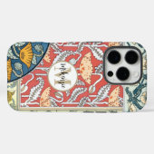 Art Nouveau Floral Yellow Red Aqua Pattern Case-Mate iPhone Case (Achterkant (horizontaal))