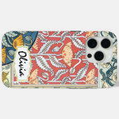 Art Nouveau Floral Yellow Red Aqua Pattern Case-Mate iPhone Case (Achterkant (horizontaal))