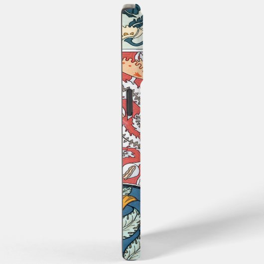 Art Nouveau Floral Yellow Red Aqua Pattern Case-Mate iPhone Case (Achterkant / Rechts)