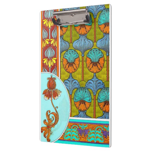 Art nouveau florale textielkunst verneuil klembord (Links)