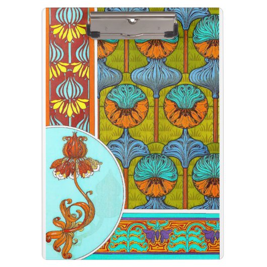 Art nouveau florale  textielkunst verneuil klembord (Voorkant)