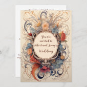 Art Nouveau Floured Wedding Uitnodiging (Voorkant / Achterkant)