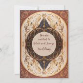 Art Nouveau Floured Wedding Uitnodiging (Voorkant)