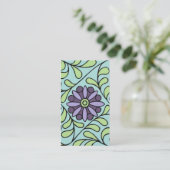 Art Nouveau Flower and Vine Visitekaartje (Staand voorkant)