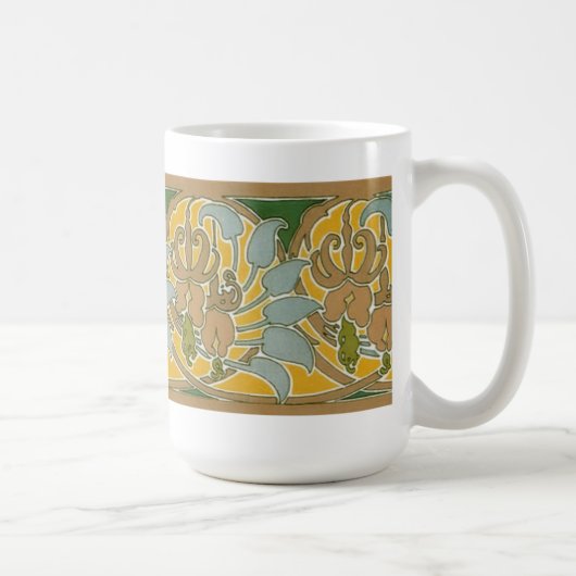 Art Nouveau Flower Border - Mok (Rechts)