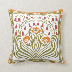 Art Nouveau Flower Design Pillow Kussen