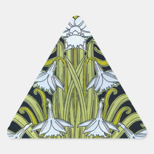 Art Nouveau Flower-driehoek Sticker