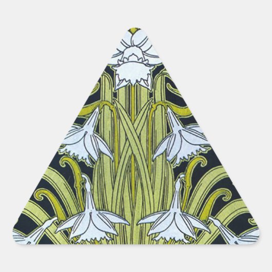 Art Nouveau Flower-driehoek Sticker (Voorkant)