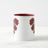 Art Nouveau Flower Heart Red Two-Tone koffie Mok (Midden)