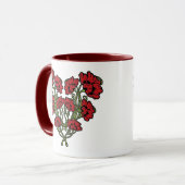 Art Nouveau Flower Heart Red Two-Tone koffie Mok (Voorkant links)