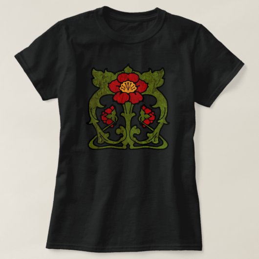 Art Nouveau Flower Motif T-shirt (Design voorkant)