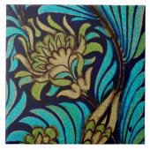  Art Nouveau Flower Pattern Replica Tile Tegeltje (Voorkant)