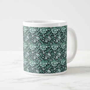Art Nouveau Flower Pattern Shades of Green Grote Koffiekop