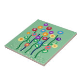 Art nouveau flower tegel tegeltje (Zijkant)