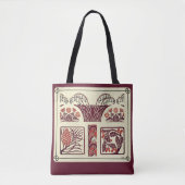 Art Nouveau Flowers en Pinecones Tote Bag (Voorkant)
