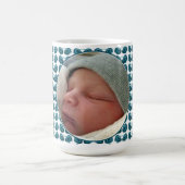 Art Nouveau Flowers in Blue Koffiemok (Center)