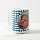 Art Nouveau Flowers in Blue Koffiemok (Voorkant links)