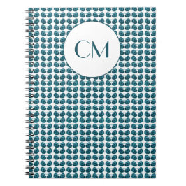 Art Nouveau Flowers in Blue Notitieboek