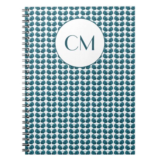 Art Nouveau Flowers in Blue Notitieboek (Voorkant)