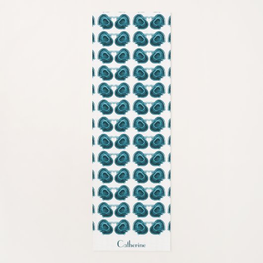 Art Nouveau Flowers in Blue Yogamat (Voorkant)